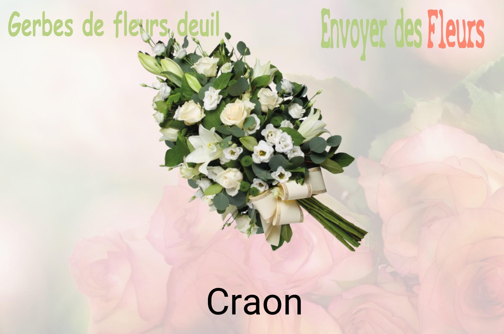 Gerbe de fleurs de deuil livrée à Craon